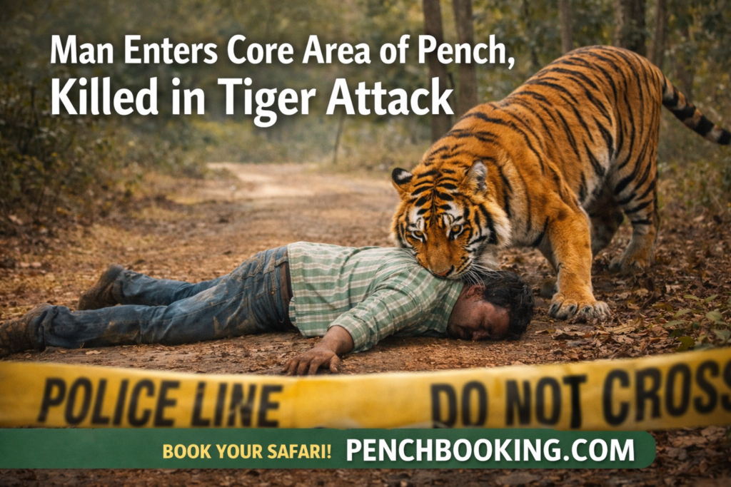 Man Enters Core Area of Pench, Killed in Tiger Attack