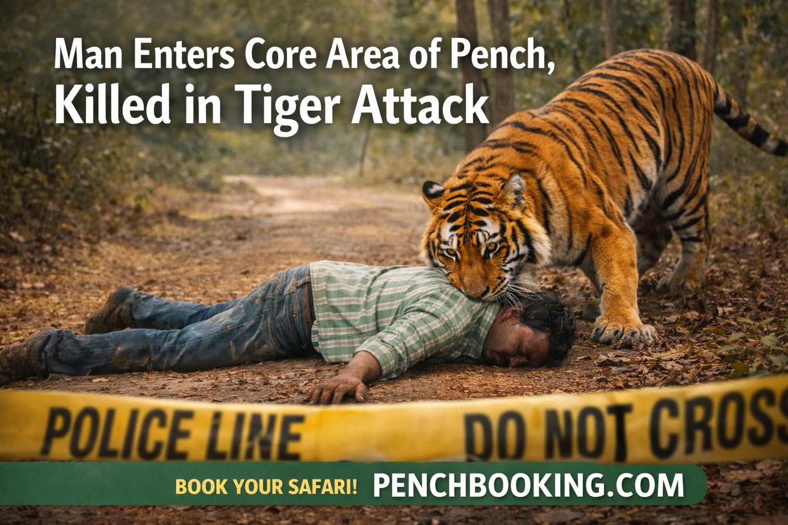 Man Enters Core Area of Pench, Killed in Tiger Attack