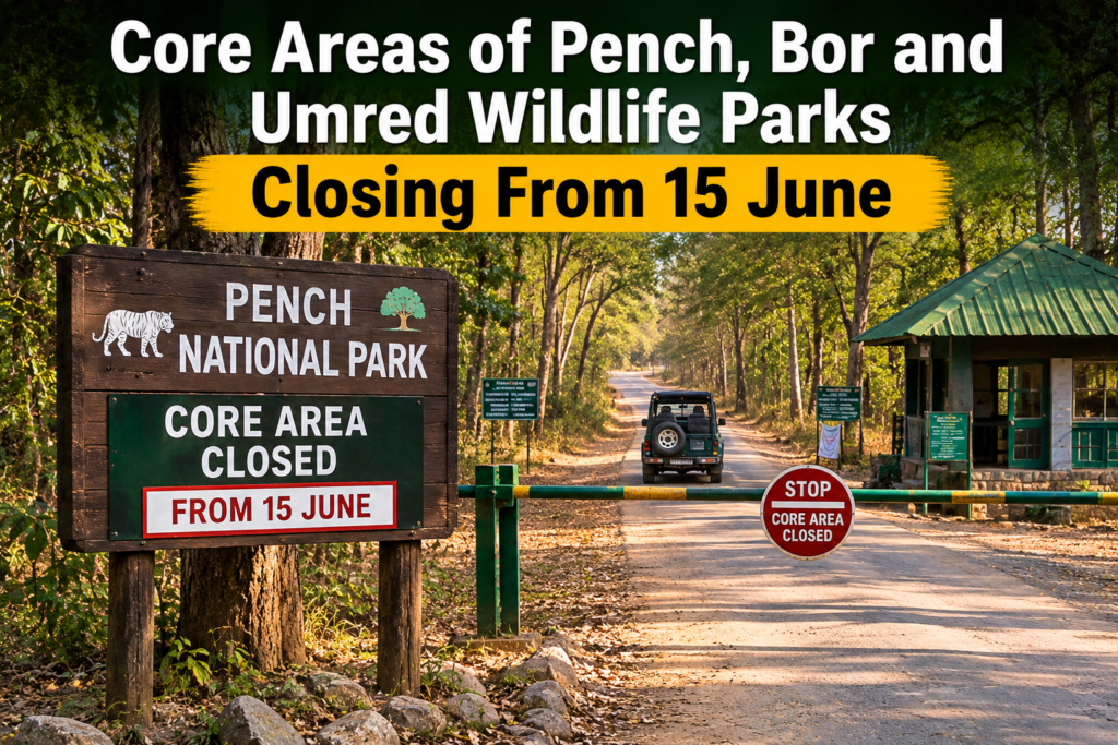 Core Areas of Pench, Bor and Umred Wildlife Parks Closing From 15 June